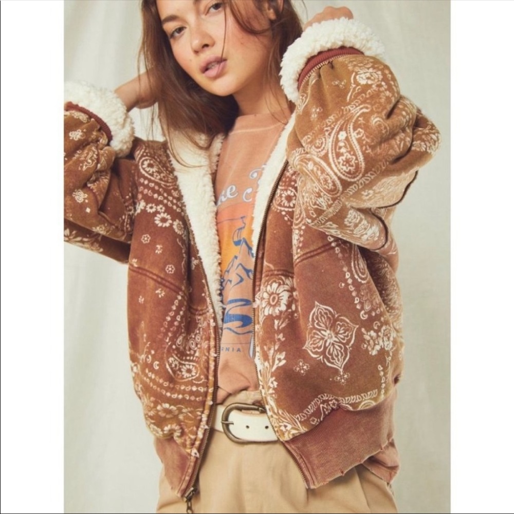 NWT Free People Billie Jacket Reversible Sherpa